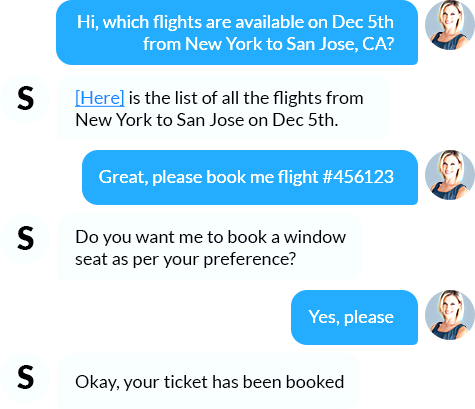 Check flights and book tickets via chat