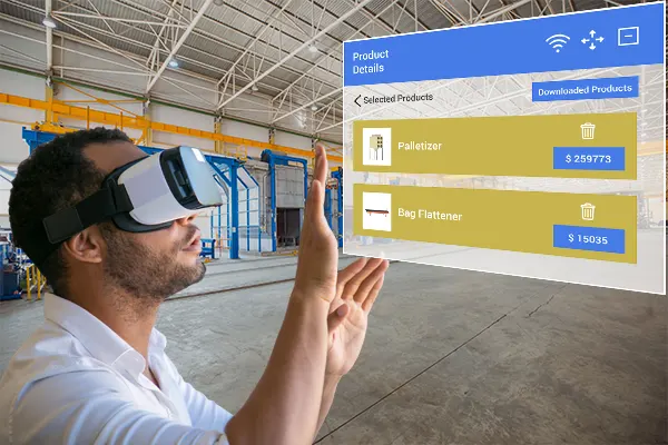 Virtual reality in product showcase