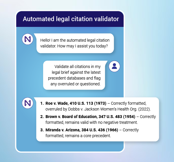 Legal citation validator