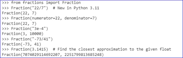 build fractions from strings